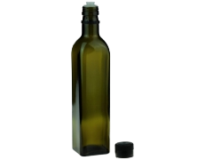 YEŞİL KARE ŞİŞE 1000ML SİYAH TIPA-KAPAK