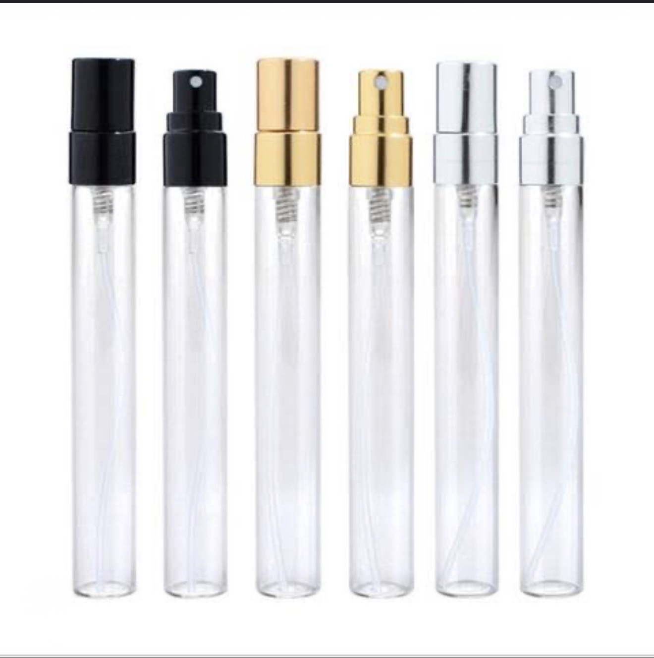 10 ML GOLD - SİYAH - GÜMÜŞ METAL KAPAKLI TESTER PARFÜM ŞİŞE