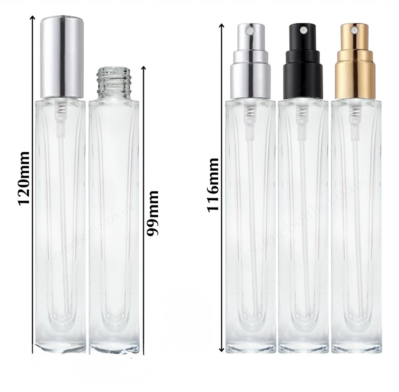 10 ML KARE GOLD - GÜMÜŞ- SİYAH METAL TESTER PARFÜM ŞİŞE